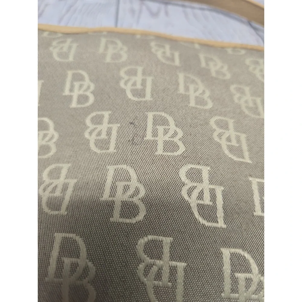 Vintage Dooney & Bourke 1975 Signature Monogram Purse – Gray/Blue Canvas